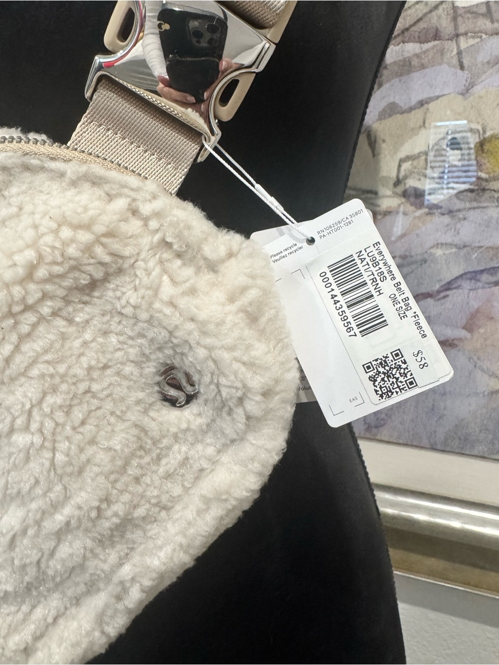 lululemon athletica Shearling Crossbody Belt Bag in Light Taupe - Picture 2 of 2